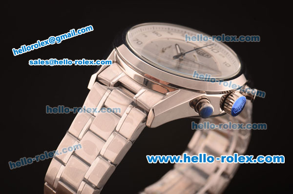 TAG Heuer Mikrograph Quartz Full Steel with White/Grey Dial - 7750 Coating - Click Image to Close